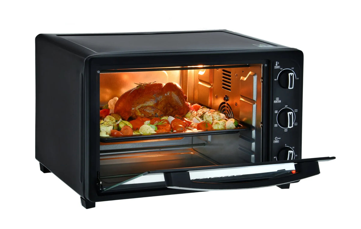 Armadillo electric oven, 50-liter capacity, 2000 watts, with grill and heat-distribution fan
