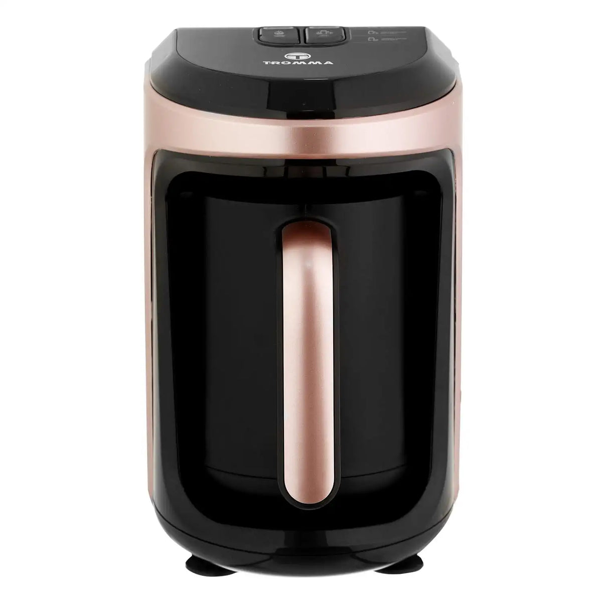 Troma Turkish coffee maker, 535 watts, capacity for 5 cups, automatic shut-off, non-slip base, black and copper