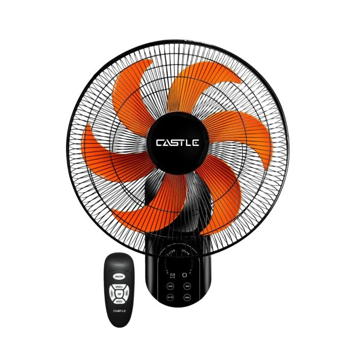 Cassel wall fan, 18 inches, 5 blades, red, with speed control