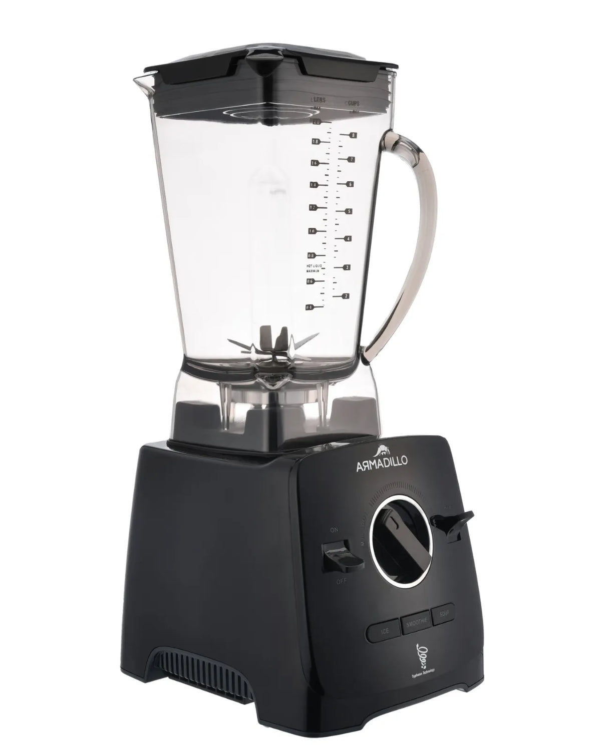 Armadillo blender, 1400 watts, 2-liter capacity, 6 stainless steel blades for crushing ice